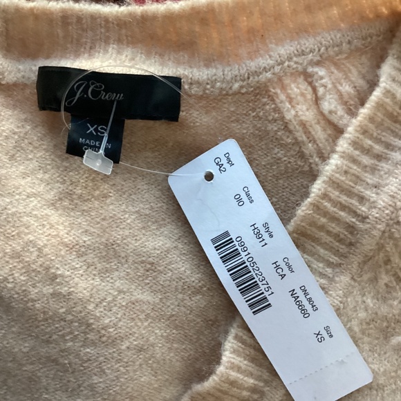 NWT J.CREW SIZE XS V NECK SWEATER MERINO WOOL ALPACA BLEND BEIGE CLASSIC - Picture 11 of 11